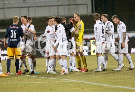 Fussball Bundesliga. RZ Pellets WAC gegen FC Red Bull Salzburg. Jubel (WAC). Wolfsberg, am 21.3.2015.
Foto: Kuess

---
pressefotos, pressefotografie, kuess, qs, qspictures, sport, bild, bilder, bilddatenbank