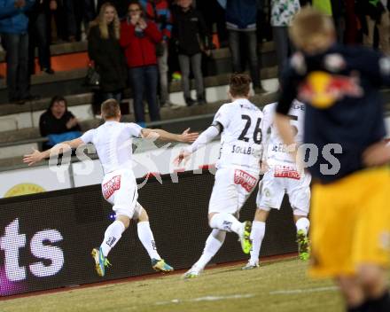 Fussball Bundesliga. RZ Pellets WAC gegen FC Red Bull Salzburg.  Jubel Manuel Kerhe (WAC). Wolfsberg, am 21.3.2015.
Foto: Kuess

---
pressefotos, pressefotografie, kuess, qs, qspictures, sport, bild, bilder, bilddatenbank