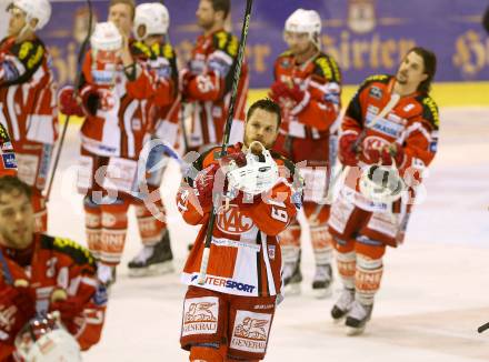 EBEL. Eishockey Bundesliga. KAC gegen EC Red Bull Salzburg. Stephan Geier (KAC). Klagenfurt, am 24.3.2015.
Foto: Kuess 

---
pressefotos, pressefotografie, kuess, qs, qspictures, sport, bild, bilder, bilddatenbank