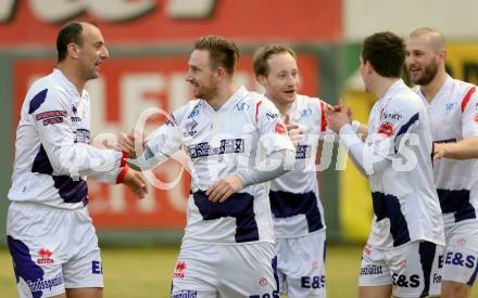 Fussball Regionalliga. SAK gegen BW Linz. Torjubel Darijo Biscan, Philipp Diex, Zeljko Mitrakovic, Uros Rose (SAK). Welzenegg, am 27.3.2015.
Foto: Kuess
---
pressefotos, pressefotografie, kuess, qs, qspictures, sport, bild, bilder, bilddatenbank