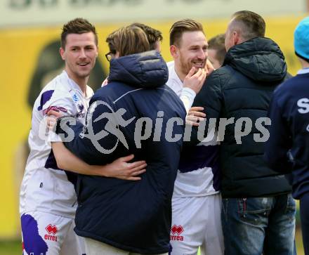 Fussball Regionalliga. SAK gegen BW Linz. Torjubel Darijo Biscan, Darjan Aleksic, Trainer Goran Jolic (SAK). Welzenegg, am 27.3.2015.
Foto: Kuess
---
pressefotos, pressefotografie, kuess, qs, qspictures, sport, bild, bilder, bilddatenbank