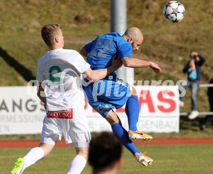 Fussball Kaerntner Liga. Voelkermarkt gegen Annabichler SV.  Manuel Primusch,  (Voelkermarkt), Stephan Mathias Stueckler (ASV). Voelkermarkt , am 28.3.2015.
Foto: Kuess
---
pressefotos, pressefotografie, kuess, qs, qspictures, sport, bild, bilder, bilddatenbank