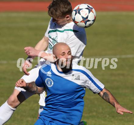 Fussball Kaerntner Liga. Voelkermarkt gegen Annabichler SV.  Manuel Primusch, (Voelkermarkt), Stephan Mathias Stueckler  (ASV). Voelkermarkt , am 28.3.2015.
Foto: Kuess
---
pressefotos, pressefotografie, kuess, qs, qspictures, sport, bild, bilder, bilddatenbank