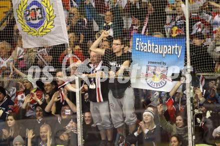 EBEL. Eishockey Bundesliga. KAC gegen EC Red Bull Salzburg.  Fans  (Salzburg). Klagenfurt, am 29.3.2015.
Foto: Kuess 

---
pressefotos, pressefotografie, kuess, qs, qspictures, sport, bild, bilder, bilddatenbank