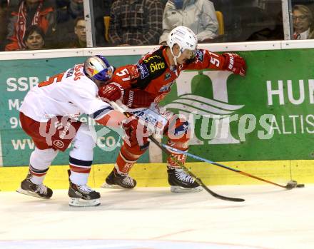 EBEL. Eishockey Bundesliga. KAC gegen EC Red Bull Salzburg.  Oliver Setzinger,  (KAC), Manuel Latusa (Salzburg). Klagenfurt, am 29.3.2015.
Foto: Kuess 

---
pressefotos, pressefotografie, kuess, qs, qspictures, sport, bild, bilder, bilddatenbank