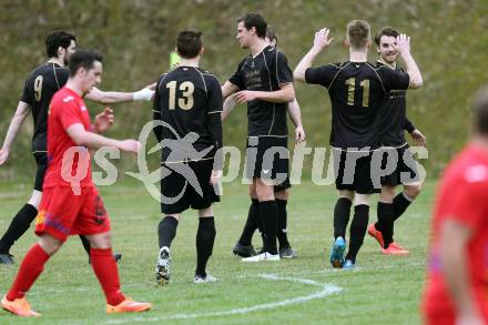 Fussball Kaerntner Liga. Koettmannsdorf gegen Lendorf. Torjubel  (Koettmannsdorf). Koettmannsdorf, am 29.3.2015.
Foto: Kuess
---
pressefotos, pressefotografie, kuess, qs, qspictures, sport, bild, bilder, bilddatenbank