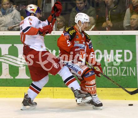 EBEL. Eishockey Bundesliga. KAC gegen EC Red Bull Salzburg. Oliver Setzinger,  (KAC), Zdenek Kutlak  (Salzburg). Klagenfurt, am 29.3.2015.
Foto: Kuess 

---
pressefotos, pressefotografie, kuess, qs, qspictures, sport, bild, bilder, bilddatenbank