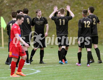 Fussball Kaerntner Liga. Koettmannsdorf gegen Lendorf. Torjubel  (Koettmannsdorf). Koettmannsdorf, am 29.3.2015.
Foto: Kuess
---
pressefotos, pressefotografie, kuess, qs, qspictures, sport, bild, bilder, bilddatenbank