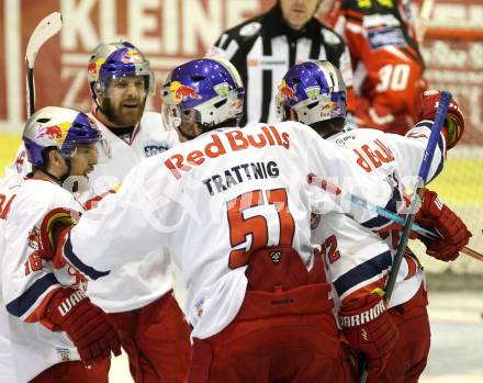 EBEL. Eishockey Bundesliga. KAC gegen EC Red Bull Salzburg.  torjubel (Salzburg). Klagenfurt, am 29.3.2015.
Foto: Kuess 

---
pressefotos, pressefotografie, kuess, qs, qspictures, sport, bild, bilder, bilddatenbank