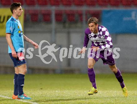 Fussball Regionalliga. SK Austria Klagenfurt gegen Gurten. Torjubel Marco Leininger (Klagenfurt). Klagenfurt,  4.4.2015.
Foto: Kuess
---
pressefotos, pressefotografie, kuess, qs, qspictures, sport, bild, bilder, bilddatenbank