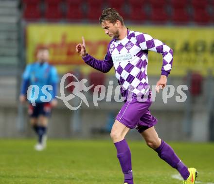 Fussball Regionalliga. SK Austria Klagenfurt gegen Gurten. Torjubel Marco Leininger (Klagenfurt). Klagenfurt,  4.4.2015.
Foto: Kuess
---
pressefotos, pressefotografie, kuess, qs, qspictures, sport, bild, bilder, bilddatenbank