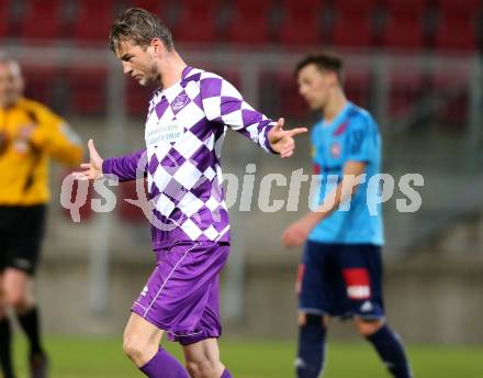 Fussball Regionalliga. SK Austria Klagenfurt gegen Gurten. Torjubel Marco Leininger (Klagenfurt). Klagenfurt,  4.4.2015.
Foto: Kuess
---
pressefotos, pressefotografie, kuess, qs, qspictures, sport, bild, bilder, bilddatenbank