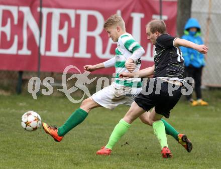 Fussball 1. KLasse Obere Play off. Donau gegen ASK Klagenfurt. Daniel Michael Rutnig, (Donau), Martin Richard Linder  (ASK). Klagenfurt, am 4.4.2015.
Foto: Kuess
---
pressefotos, pressefotografie, kuess, qs, qspictures, sport, bild, bilder, bilddatenbank