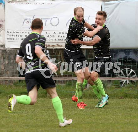 Fussball 1. KLasse Obere Play off. Donau gegen ASK Klagenfurt. Torjubel Martin Richard Linder  (ASK). Klagenfurt, am 4.4.2015.
Foto: Kuess
---
pressefotos, pressefotografie, kuess, qs, qspictures, sport, bild, bilder, bilddatenbank