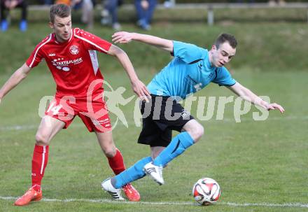 Fussball Unterliga Ost. Ludmannsdorf gegen SG Magdalensberg/Eberndorfer AC. Patrick Quantschnig, (Ludmannsdorf), Florian Guenther Vidreis  (Magdalensberg). Ludmannsdorf, am 5.4.2015.
Foto: Kuess
---
pressefotos, pressefotografie, kuess, qs, qspictures, sport, bild, bilder, bilddatenbank