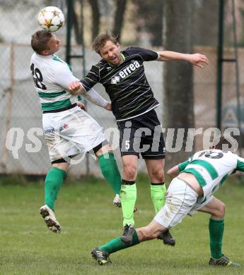 Fussball 1. KLasse Obere Play off. Donau gegen ASK Klagenfurt. Christian Ernst Schritliser, (Donau), Mario Gappnig  (ASK). Klagenfurt, am 4.4.2015.
Foto: Kuess
---
pressefotos, pressefotografie, kuess, qs, qspictures, sport, bild, bilder, bilddatenbank