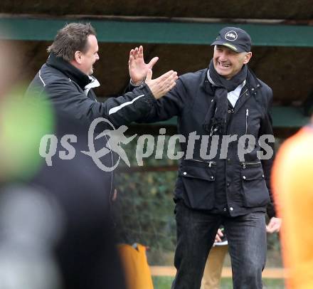 Fussball 1. KLasse Obere Play off. Donau gegen ASK Klagenfurt.  Jubel Trainer Manfred Mertel  (ASK). Klagenfurt, am 4.4.2015.
Foto: Kuess
---
pressefotos, pressefotografie, kuess, qs, qspictures, sport, bild, bilder, bilddatenbank