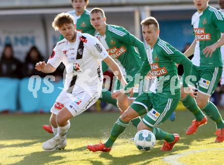 Fussball OEFB Cup. RZ Pellets WAC gegen SK Rapid Wien. Boris Huettenbrenner,  (WAC),  Philipp Schobesberger (Rapid). Wolfsberg, am 7.4.2015.
Foto: Kuess

---
pressefotos, pressefotografie, kuess, qs, qspictures, sport, bild, bilder, bilddatenbank