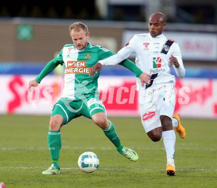 Fussball OEFB Cup. RZ Pellets WAC gegen SK Rapid Wien. De Oliveira Silvio Carlos,  (WAC), Mario Sonnleitner (Rapid). Wolfsberg, am 7.4.2015.
Foto: Kuess

---
pressefotos, pressefotografie, kuess, qs, qspictures, sport, bild, bilder, bilddatenbank