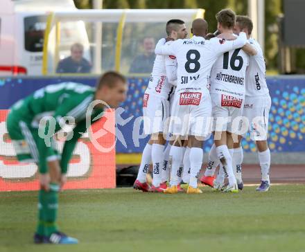 Fussball OEFB Cup. RZ Pellets WAC gegen SK Rapid Wien. Torjubel WAC. Wolfsberg, am 7.4.2015.
Foto: Kuess

---
pressefotos, pressefotografie, kuess, qs, qspictures, sport, bild, bilder, bilddatenbank