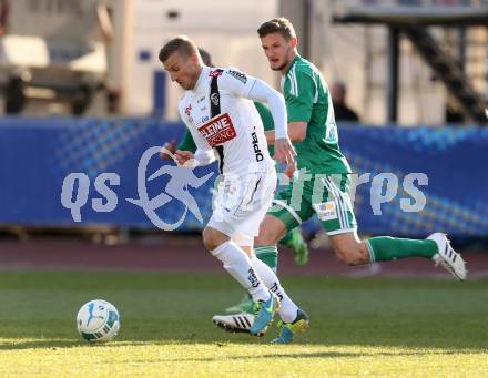 Fussball OEFB Cup. RZ Pellets WAC gegen SK Rapid Wien. Manuel Kerhe,  (WAC), Maximilian Hofmann (Rapid). Wolfsberg, am 7.4.2015.
Foto: Kuess

---
pressefotos, pressefotografie, kuess, qs, qspictures, sport, bild, bilder, bilddatenbank