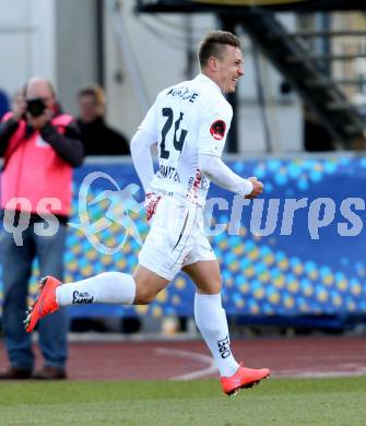 Fussball OEFB Cup. RZ Pellets WAC gegen SK Rapid Wien. Torjubel Christopher Wernitznig (WAC). Wolfsberg, am 7.4.2015.
Foto: Kuess

---
pressefotos, pressefotografie, kuess, qs, qspictures, sport, bild, bilder, bilddatenbank