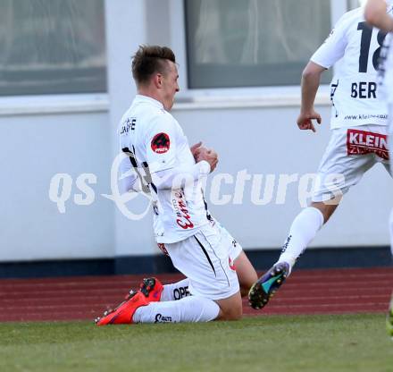 Fussball OEFB Cup. RZ Pellets WAC gegen SK Rapid Wien.  Torjubel Christopher Wernitznig (WAC). Wolfsberg, am 7.4.2015.
Foto: Kuess

---
pressefotos, pressefotografie, kuess, qs, qspictures, sport, bild, bilder, bilddatenbank