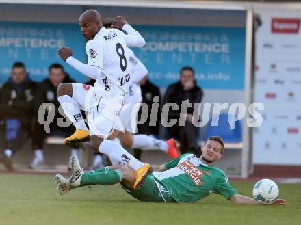 Fussball OEFB Cup. RZ Pellets WAC gegen SK Rapid Wien. De Oliveira Silvio Carlos,  (WAC),  Maximilian Hofmann (Rapid). Wolfsberg, am 7.4.2015.
Foto: Kuess

---
pressefotos, pressefotografie, kuess, qs, qspictures, sport, bild, bilder, bilddatenbank