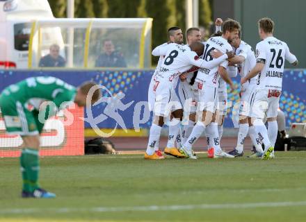 Fussball OEFB Cup. RZ Pellets WAC gegen SK Rapid Wien. Torjubel WAC. Wolfsberg, am 7.4.2015.
Foto: Kuess

---
pressefotos, pressefotografie, kuess, qs, qspictures, sport, bild, bilder, bilddatenbank