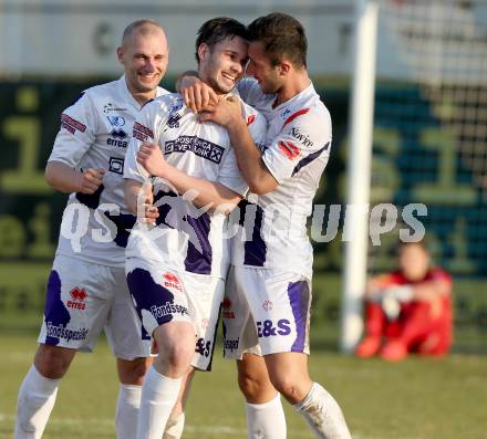 Fussball Regionalliga. SAK gegen Lafnitz. Torjubel Patrick Lausegger, Christian Dlopst, Murat Veliu (SAK). Welzenegg, am 10.4.2015.
Foto: Kuess
---
pressefotos, pressefotografie, kuess, qs, qspictures, sport, bild, bilder, bilddatenbank