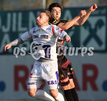 Fussball Regionalliga. SAK gegen Lafnitz. Darijo Biscan, (SAK), Albert Vallci  (Lafnitz). Welzenegg, am 10.4.2015.
Foto: Kuess
---
pressefotos, pressefotografie, kuess, qs, qspictures, sport, bild, bilder, bilddatenbank