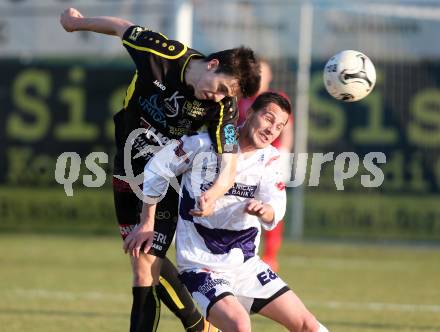 Fussball Regionalliga. SAK gegen Lafnitz. Dejan Podbreznik, (SAK), Albert Vallci  (Lafnitz). Welzenegg, am 10.4.2015.
Foto: Kuess
---
pressefotos, pressefotografie, kuess, qs, qspictures, sport, bild, bilder, bilddatenbank