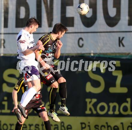 Fussball Regionalliga. SAK gegen Lafnitz. Patrick Lausegger, (SAK), Martin Rodler  (Lafnitz). Welzenegg, am 10.4.2015.
Foto: Kuess
---
pressefotos, pressefotografie, kuess, qs, qspictures, sport, bild, bilder, bilddatenbank