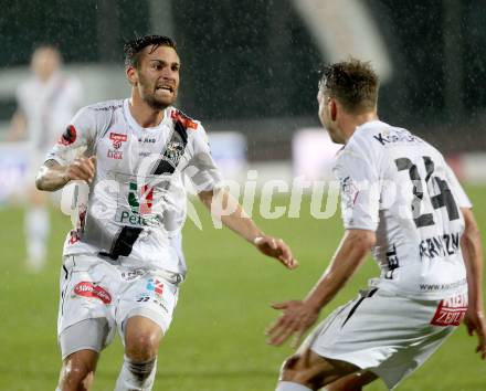 Fussball Bundesliga. RZ Pellets WAC gegen FC Admira Wacker Moedling.  Torjubel Manuel Seidl, Christopher Wernitznig (WAC). Wolfsberg, am 11.4.2015.
Foto: Kuess

---
pressefotos, pressefotografie, kuess, qs, qspictures, sport, bild, bilder, bilddatenbank