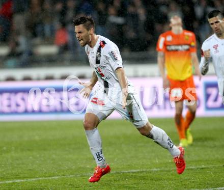 Fussball Bundesliga. RZ Pellets WAC gegen FC Admira Wacker Moedling.  Torjubel Manuel Seidl, (WAC). Wolfsberg, am 11.4.2015.
Foto: Kuess

---
pressefotos, pressefotografie, kuess, qs, qspictures, sport, bild, bilder, bilddatenbank