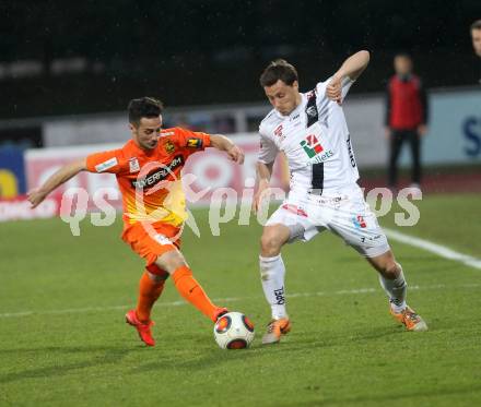 Fussball Bundesliga. RZ Pellets WAC gegen FC Admira Wacker Moedling.  Dario Baldauf, (WAC), Eldis Bajrami  (Moedling). Wolfsberg, am 11.4.2015.
Foto: Kuess

---
pressefotos, pressefotografie, kuess, qs, qspictures, sport, bild, bilder, bilddatenbank