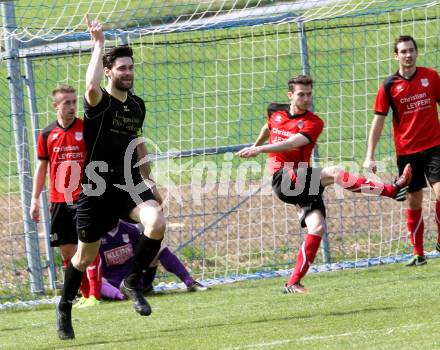 Fussball. Kaerntner Liga. Koettmannsdorf gegen Maria Saal. Torjubel Stephan Buergler, (Koettmannsdorf). Koettmannsdorf, 12.4.2015.
Foto: Kuess
---
pressefotos, pressefotografie, kuess, qs, qspictures, sport, bild, bilder, bilddatenbank