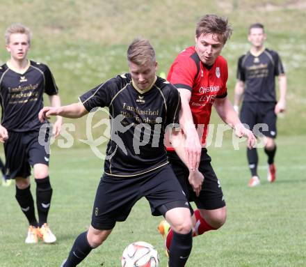 Fussball. Kaerntner Liga. Koettmannsdorf gegen Maria Saal. Michael Jakopitsch (Koettmannsdorf), Sebastian Schmid (Maria Saal). Koettmannsdorf, 12.4.2015.
Foto: Kuess
---
pressefotos, pressefotografie, kuess, qs, qspictures, sport, bild, bilder, bilddatenbank