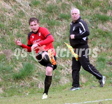 Fussball. Kaerntner Liga. Maria Saal gegen FC Alpe Adria. Sebastian Schmid (Maria Saal). Maria Saal, 4.4.2015.
Foto: Kuess
---
pressefotos, pressefotografie, kuess, qs, qspictures, sport, bild, bilder, bilddatenbank