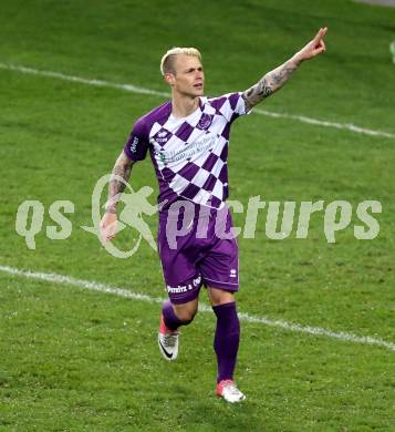 Fussball Regionalliga. SK Austria Klagenfurt gegen SPG FC Pasching/LASK Juniors. Torjubel Rajko Rep (Klagenfurt). Klagenfurt, am 17.4.2015.
Foto: Kuess
---
pressefotos, pressefotografie, kuess, qs, qspictures, sport, bild, bilder, bilddatenbank