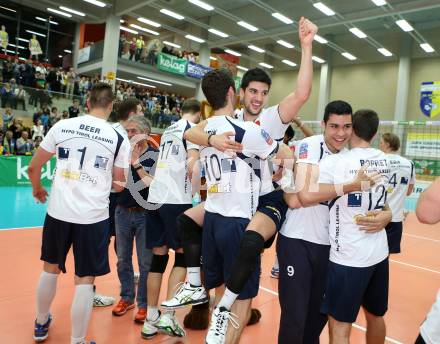 Volleyball. AVL. Austrian Volley League. Finale. SK Posojilnica Aich/Dob gegen Hypo Tirol VT. Jubel (Tirol). Bleiburg, 18. 4. 2015.
Foto: Kuess
---
pressefotos, pressefotografie, kuess, qs, qspictures, sport, bild, bilder, bilddatenbank