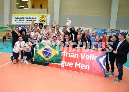 Volleyball. AVL. Austrian Volley League. Finale. SK Posojilnica Aich/Dob gegen Hypo Tirol VT. Jubel (Tirol). Bleiburg, 18. 4. 2015.
Foto: Kuess
---
pressefotos, pressefotografie, kuess, qs, qspictures, sport, bild, bilder, bilddatenbank