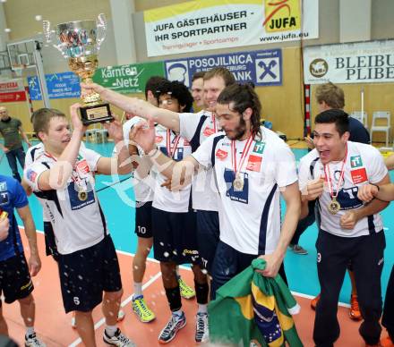 Volleyball. AVL. Austrian Volley League. Finale. SK Posojilnica Aich/Dob gegen Hypo Tirol VT. Jubel (Tirol). Bleiburg, 18. 4. 2015.
Foto: Kuess
---
pressefotos, pressefotografie, kuess, qs, qspictures, sport, bild, bilder, bilddatenbank