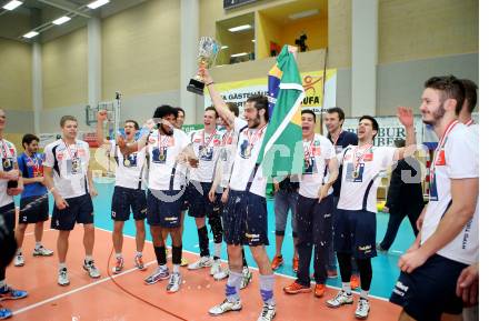 Volleyball. AVL. Austrian Volley League. Finale. SK Posojilnica Aich/Dob gegen Hypo Tirol VT. Jubel (Tirol). Bleiburg, 18. 4. 2015.
Foto: Kuess
---
pressefotos, pressefotografie, kuess, qs, qspictures, sport, bild, bilder, bilddatenbank