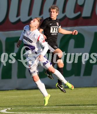 Fussball Regionalliga. SAK gegen St. Florian. Darijo Biscan, (SAK), Peter Riedl  (St. Florian). Klagenfurt, am 24.5.2015.
Foto: Kuess
---
pressefotos, pressefotografie, kuess, qs, qspictures, sport, bild, bilder, bilddatenbank