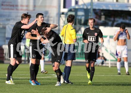 Fussball Regionalliga. SAK gegen St. Florian. Torjubel Mario Buric  (St. Florian). Klagenfurt, am 24.5.2015.
Foto: Kuess
---
pressefotos, pressefotografie, kuess, qs, qspictures, sport, bild, bilder, bilddatenbank