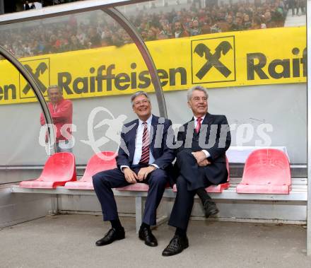 Fussball. 12. Tournament of Nations. U16 Laenderspiel Oesterreich gegen Brasilien.  Landeshauptmann Peter Kaiser, Bundespraesident Heinz Fischer,  . Woerthersee Arena, Klagenfurt, am 24.4.2015.
Foto: Kuess
---
pressefotos, pressefotografie, kuess, qs, qspictures, sport, bild, bilder, bilddatenbank