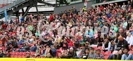 Fussball. 12. Tournament of Nations. U16 Laenderspiel Oesterreich gegen Brasilien.  Fans. Woerthersee Arena, Klagenfurt, am 24.4.2015.
Foto: Kuess
---
pressefotos, pressefotografie, kuess, qs, qspictures, sport, bild, bilder, bilddatenbank