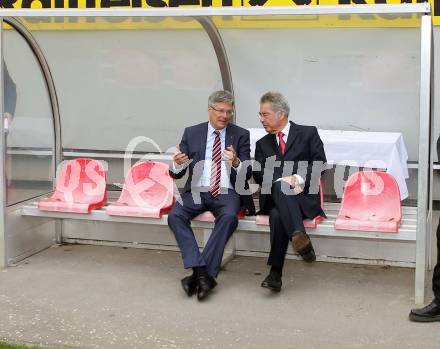 Fussball. 12. Tournament of Nations. U16 Laenderspiel Oesterreich gegen Brasilien.  Landeshauptmann Peter Kaiser, Bundespraesident Heinz Fischer,  . Woerthersee Arena, Klagenfurt, am 24.4.2015.
Foto: Kuess
---
pressefotos, pressefotografie, kuess, qs, qspictures, sport, bild, bilder, bilddatenbank