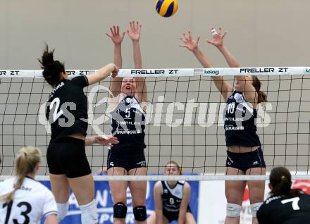 WVL. Women Volley League. ATSC Wildcats gegen SVS Post Schwechat.  Bajde Anna, Graf Annalena (Wildcats). KLagenfurt, am 25.4.2015.
Foto: Kuess
---
pressefotos, pressefotografie, kuess, qs, qspictures, sport, bild, bilder, bilddatenbank